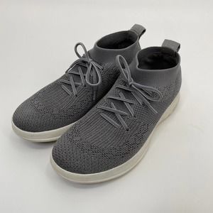 Fitflop Uberknit High Top Sneakers Slip on Gray White Womens Size 7 US